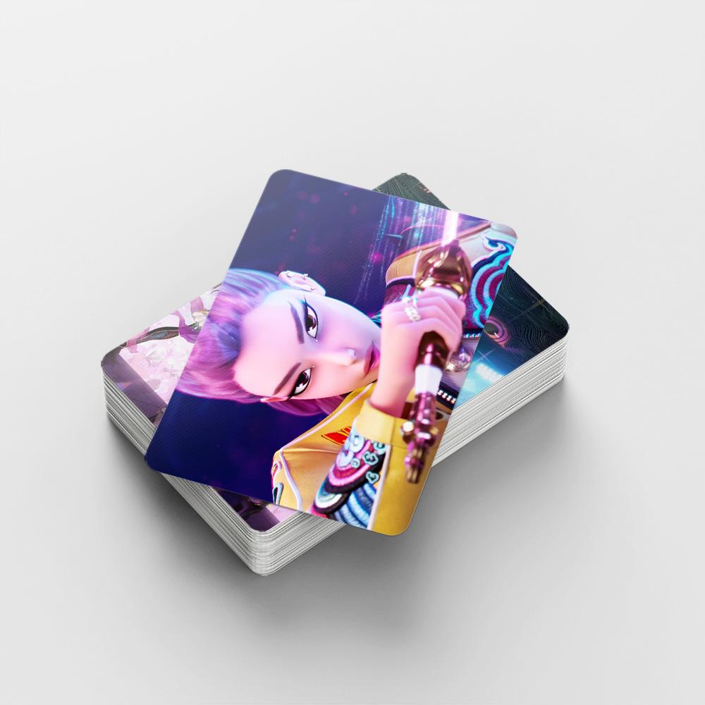 92PCS Anime KPop Demon Hunters Photo Card Mini Stickers Cartoon Girls Boys Group HD LOMO Postcard Fans Collection Photos