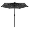 vidaXL Parasol with LED Lighting and Aluminum Pole 270 Cm Anthracite