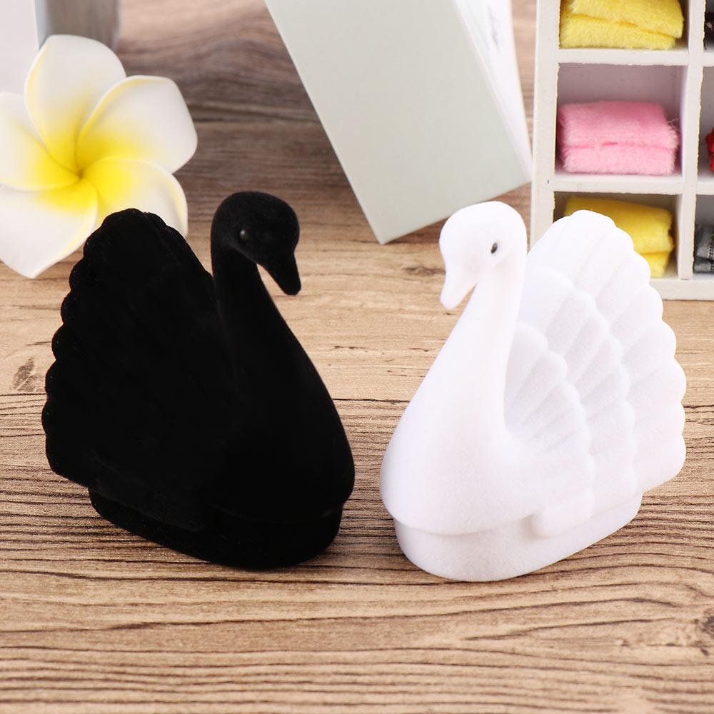 Elegant Novelty Earring  Box Velvet Case Gift Case Box Velvet Swan Ring  Box Necklace Box
