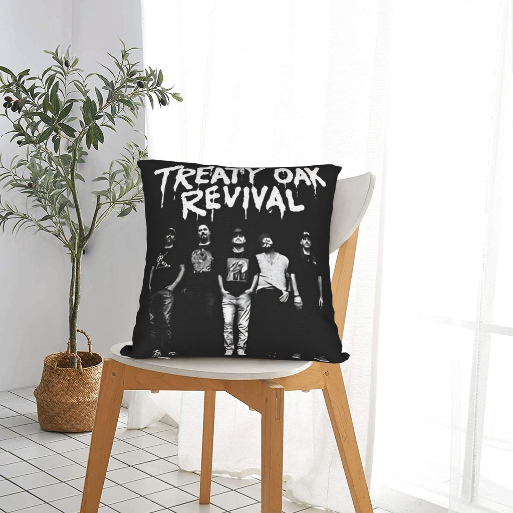 Country Music Band Treaty Oak Revival Pillow Case Soft Pillow Cover Retro Trendy Cushion Cover For Living Room Bed Chair