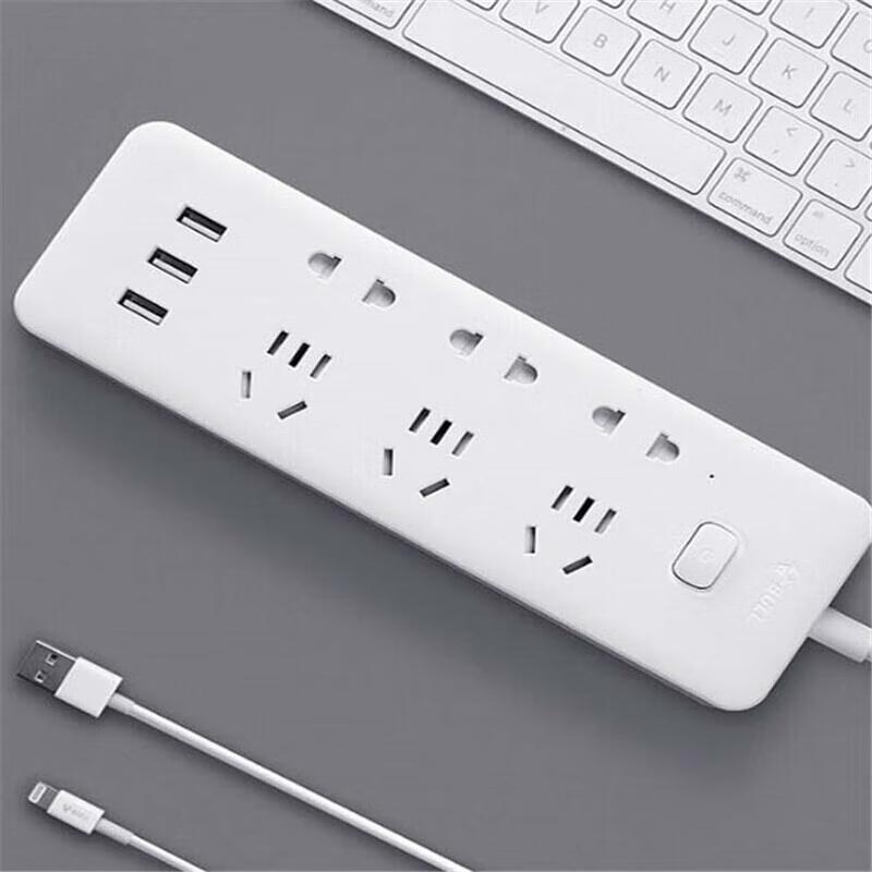 Gongniu Smart Power Strip, 6 Outlets, USB, 3m Cable, 10A