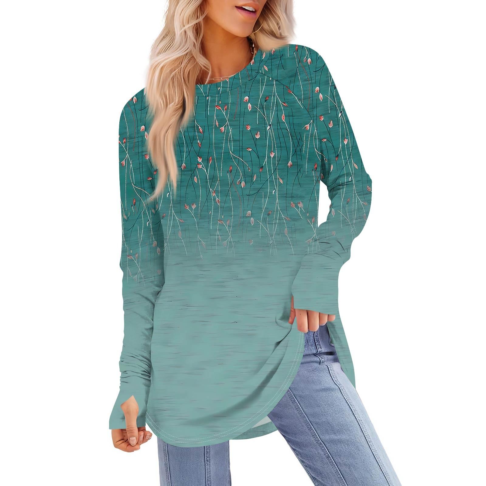 

Женская толстовка большого размера с графическим принтом, длинный рукав, спущенное плечо, круглая рубашка, топы, винтажная одежда L