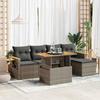 VidaXL Garden Lounge Set with Cushions 7 Pcs Grey Braided Resin Acacia 3327588