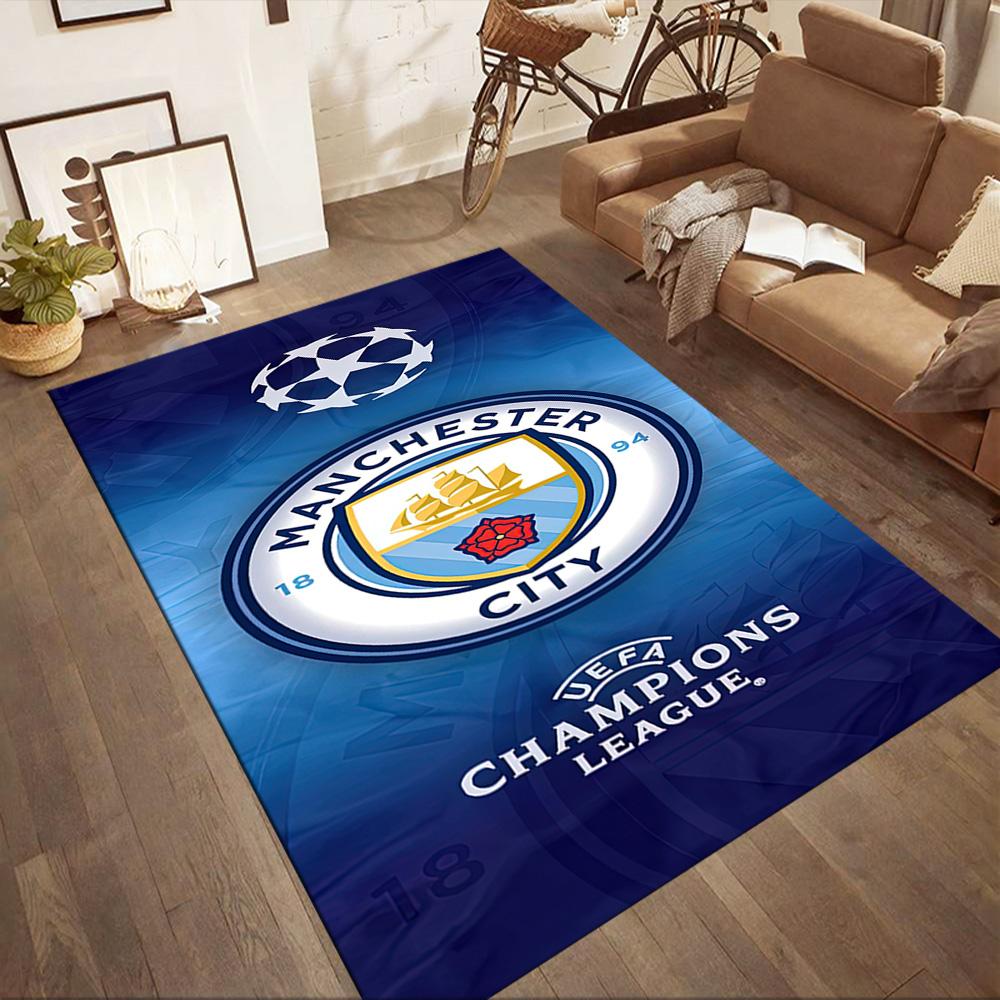 Manchester City Fc Square Rugs Are a Great Choice for Living Rooms, Bedrooms, Home Décor, and As Gifts.