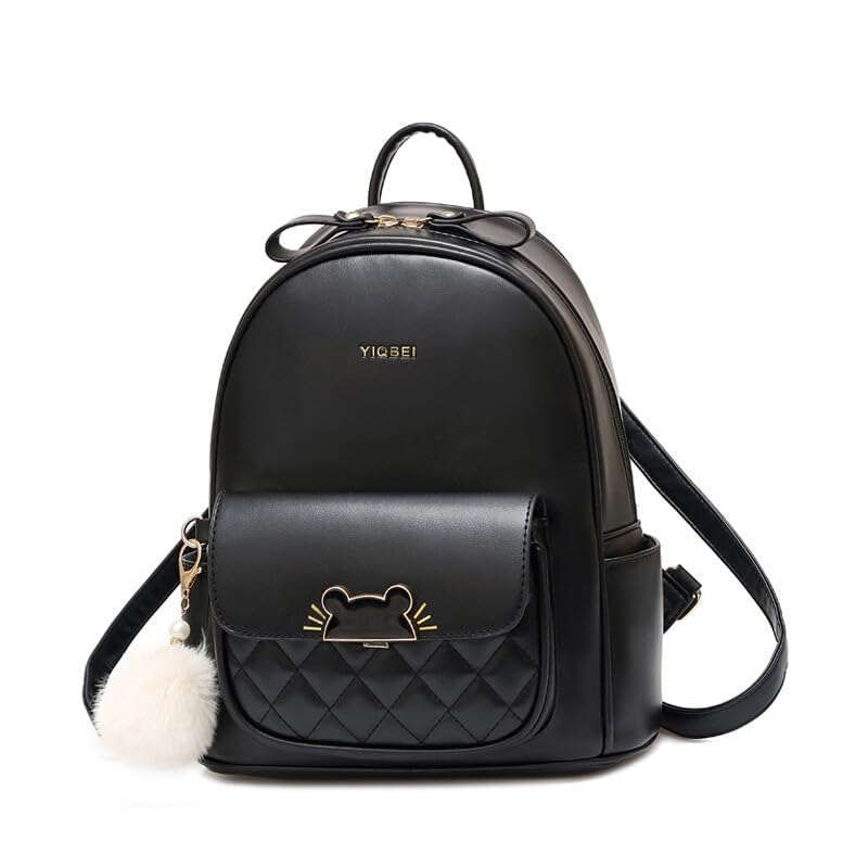 [Miflaier] Women s Small, Stylish Backpack with Cute and Popular Cat Motif Hardware, Large Capacity, Water-Repellent Finish, Stylish Mini Backpack