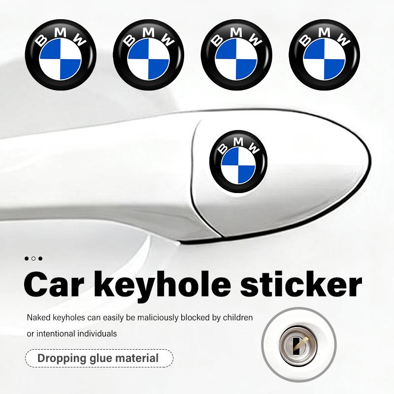 BBKJ7 8/12/20pcs Car Door Core Keyhole Protection Sticker Decoration For BMW M3 M5 X3 E93 F10 F20 F30 F40 F15 F25 F26 F31 F49 F86