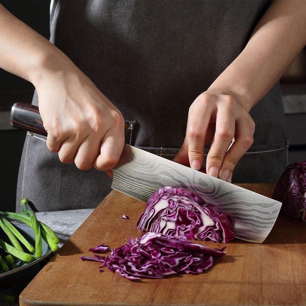 GRILLOX Chinese Knife Cleaver 17cm Kitchen Knife Chef's Knife Sharp