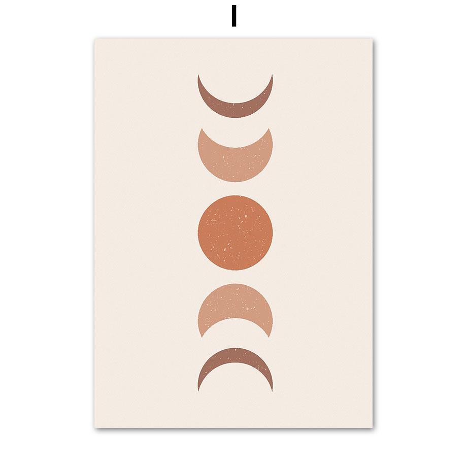 

Boho Vase Leaf Line Vintage Sun Moon Phase Poster Nordic Wall Art Print Canvas Painting Abstract Pictures For Living Room Decor 21x30cm No Framed