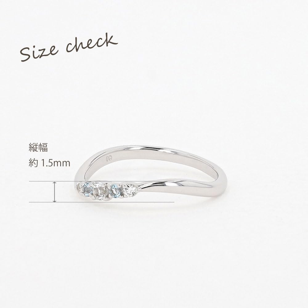 Pinky and Diane 10K White Gold Pinky Ring with White Topaz and Colored Wave Pure and Perfect as a Lucky Bag or Gift for the Little Size 3 Topaz,