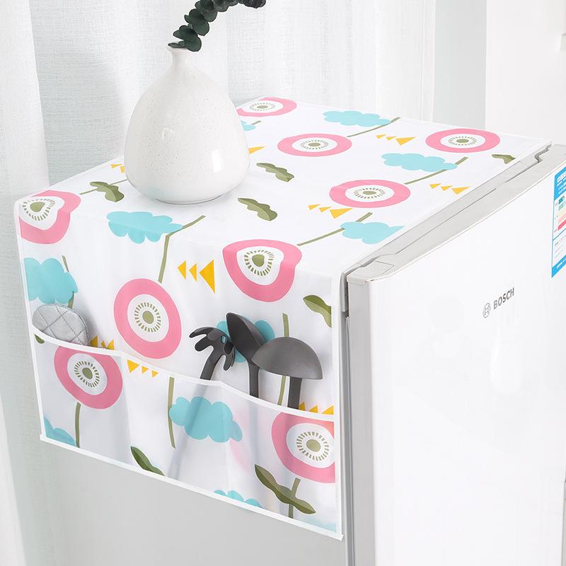 Floral Dust Proof Refrigerator Dust Cover Cloth Cabinet Fridge Dust Cover Multipurpose Home Textile Washing Machine Cover