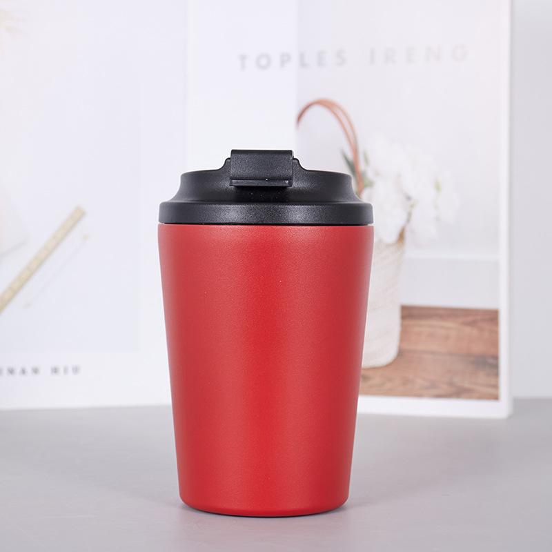 

Кружка для кофе из нержавеющей стали 304, Кружка с двойными стенками с термоизоляцией, Портативная автомобильная кружка, Повседневная кружка для бизнеса и офиса 12oz красный