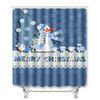 Christmas Shower Curtain Floor Mat Combination Four-Piece Set Bathroom Toilet Carpet Shower Room Mat Foot Mat