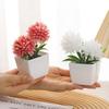 Fake Chrysanthemums Ball Flower In Pot Mini Artificial Potted Plants for Home Indoor Office Farmhouse Table Decor