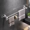 Wall-Mounted Chrome Rotating Double Towel Bar