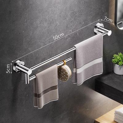 Wall-Mounted Chrome Rotating Double Towel Bar