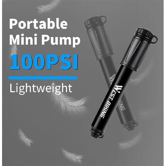 WEST BIKING 100Psi Mini Fahrradpumpe Aluminiumlegierung Fahrrad Hand Luftpumpe Reifenfüller Schrader Presta Ventil MTB Rennrad Pumpe