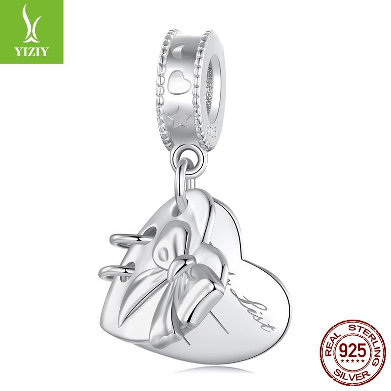 Neue Valentinstag-Serie Herz Buchstabe DIY Perlenarmband Zubehör S925 Sterlingsilber Lose Perlen