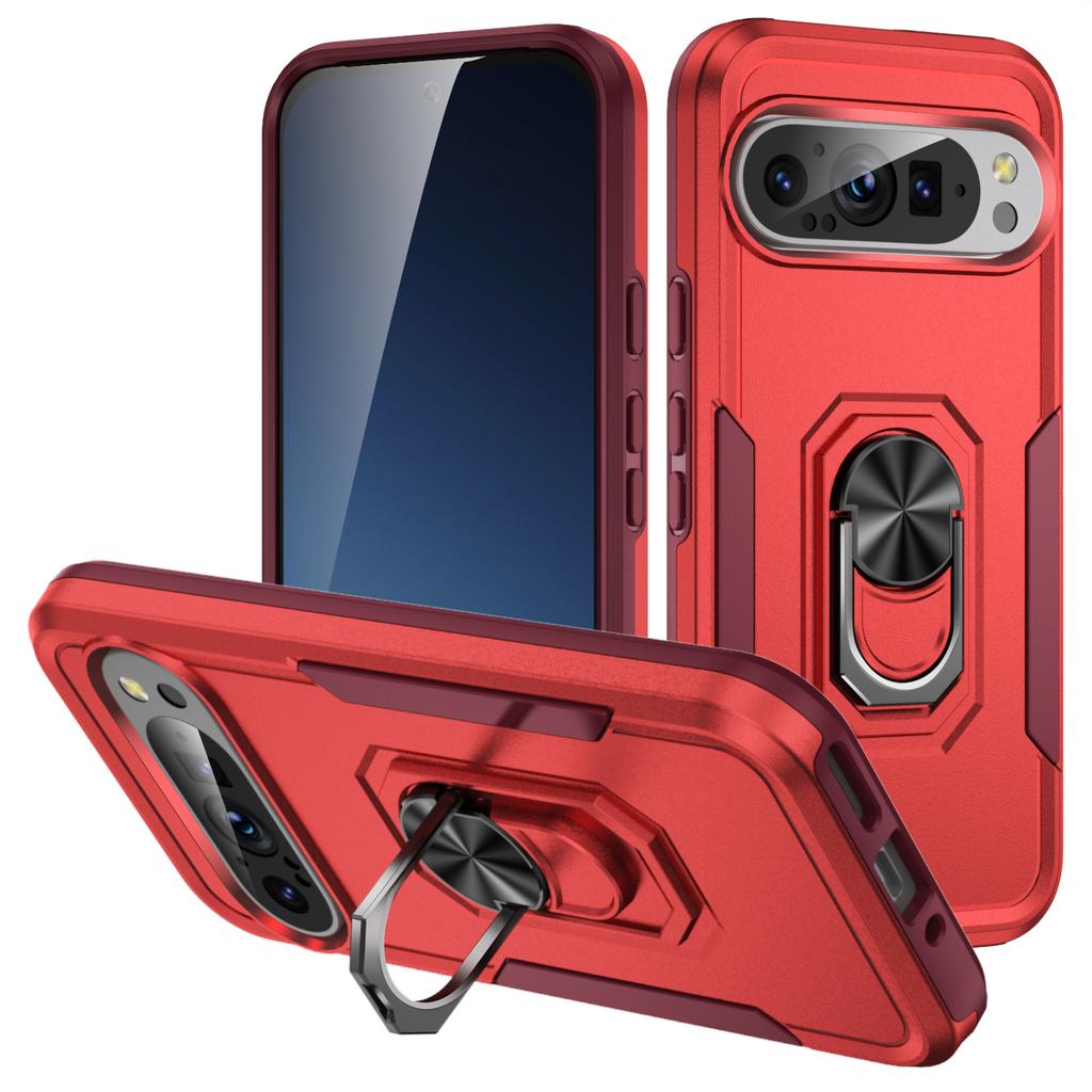 For Google Pixel 9/Pixel 9 Pro Case Military Grade Ring Kickstand PC+TPU Phone Cover
