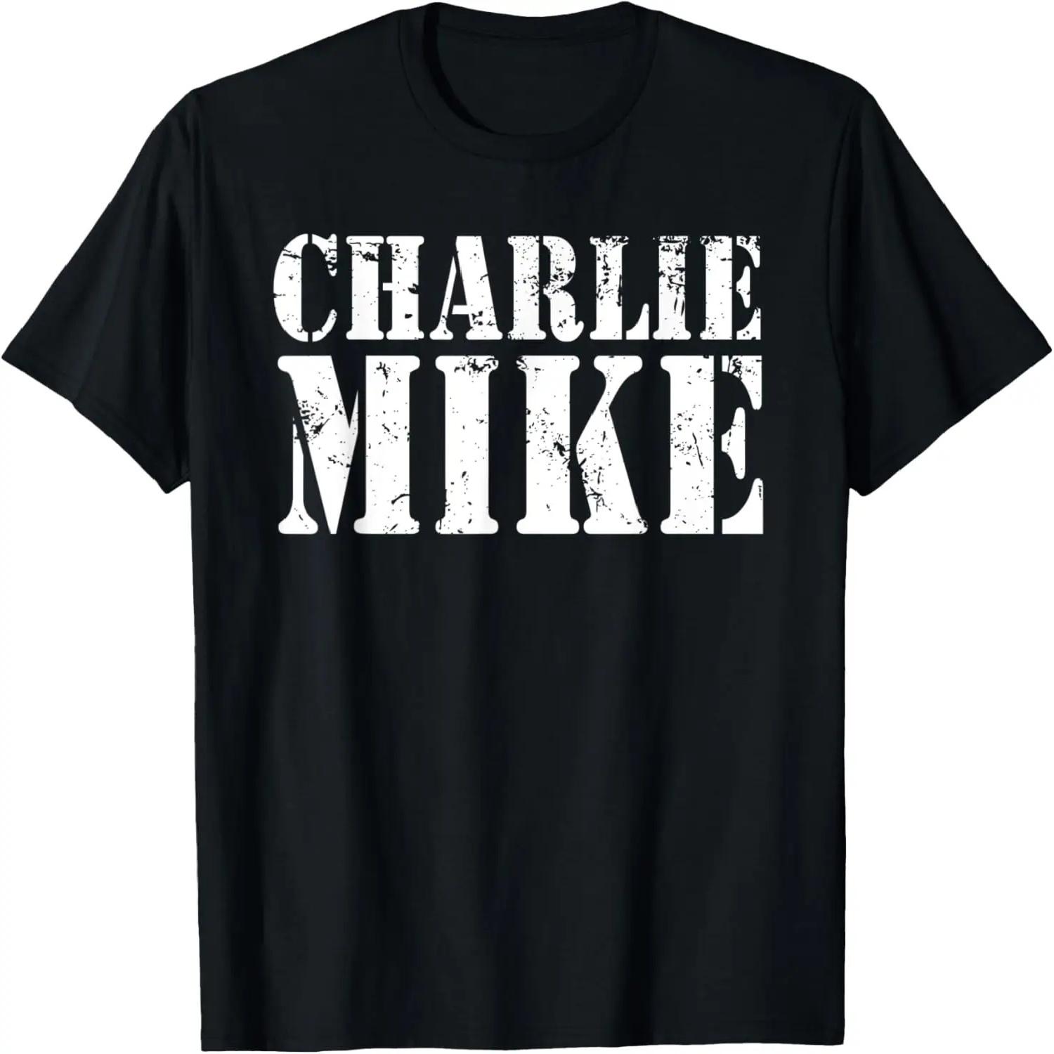 Charlie Mike Continue Mission Military Slang Phonetic Humor T-Shirt S