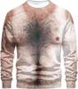 3D Funny Muscle Body Printed T-shirts Slim Oversized Round neck Long Sleeve T-shirts Ugly Chest Hair Tops
