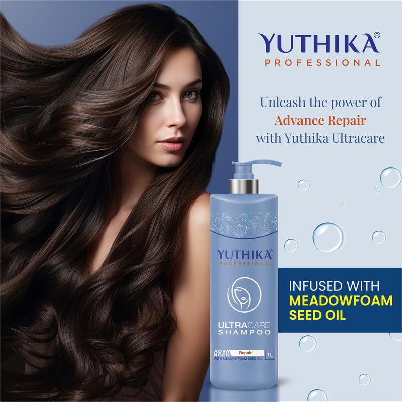 Yuthika Professionelles Ultra-Pflege-Shampoo 1-Liter-Packung für Frauen & Männer Trockenes, geschädigtes, krauses Haar