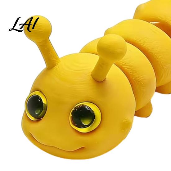 Realistic Caterpillar Model 3D Printed Fidget Toy Movable Joints Toy Figurine Stress Relief Articulated for Desktop Decoration Figurine