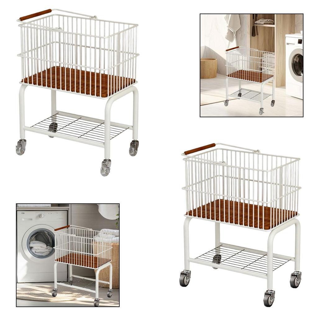 Kleideraufbewahrungswagen mit herausnehmbarem Korb, 70 cm hoch, Farbe, zur Organisation von Schmutzwäsche