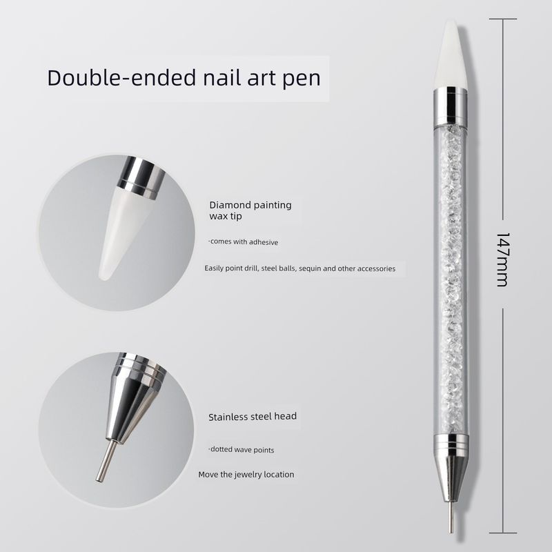 

GAOY Nail Art Rhinestones Picking Pen Dual Head Dual-Use Rhinestone Ornament Ballpoint Pen Suction Drill Press Rub Magic Mirror Effect Powder Tool