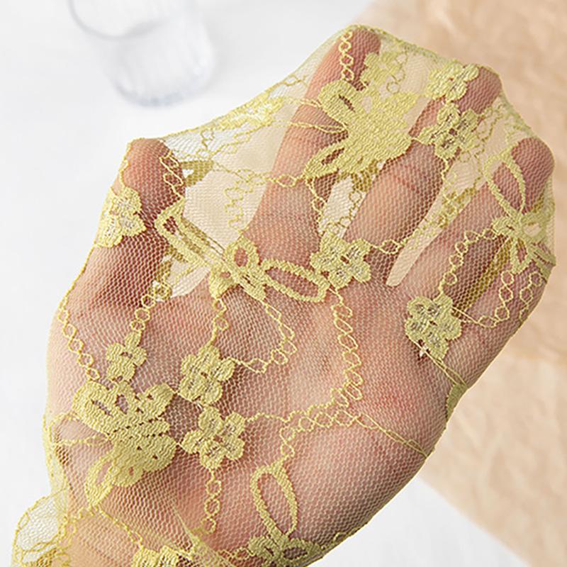 Black Floral Mesh Lace Medium Socks Women'S Sexy Hollow Stockings Japanese Lolita Charm Girls White Princess Hosiery Sox