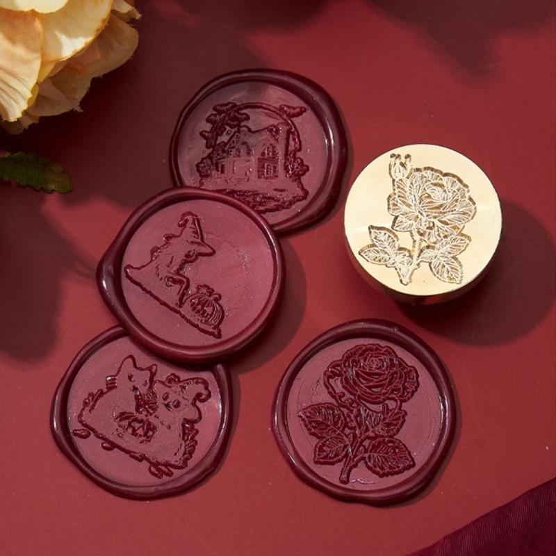 Plant Wax Seal Stamp Witch Pumpkins Sealing Wax Stamp for Invitation Envelopes Cards Letter Scrapbooking Decorations