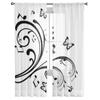 Musical Notes and Butterflies Tulle Curtains for Living Room Decoration Modern Veil Chiffon Curtains Bedroom Sheer Voile