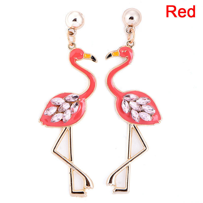 Flamingo Pendant Earrings Drop Dangle Ear Stud Earrings Jewelry Women PipCLD