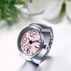 JewelryWe Stainless Steel Analog Quartz Watch Ring Waterproof Business Casual Fashion Accessory