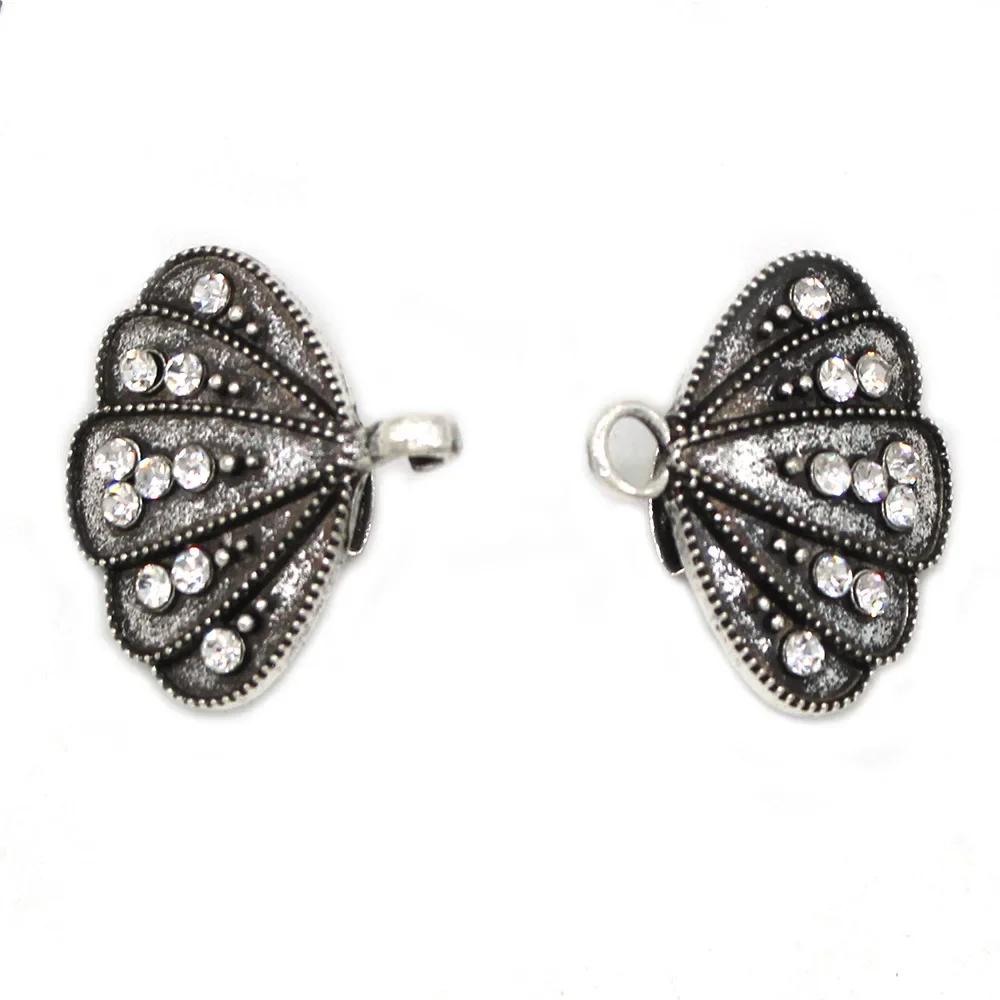 1 Pair New Blouse Shirt Lapel Collar Cardigan Clip Women Girls Vintage Shiny Crystal Pin Brooch Cape Cloak Clasp Fixing Clip