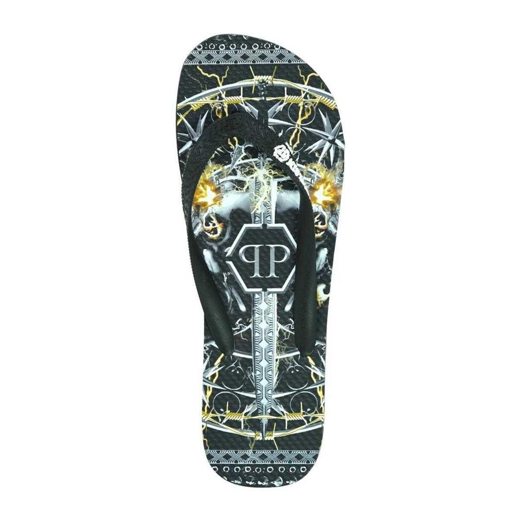 Philipp Plein Men's Sword Logo Flip Flops