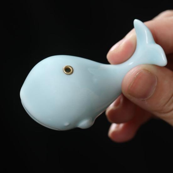Mini Ceramic Incense Holder, Whale Shape Incense Stick Holder, Cute Incense Burner, Multi-purpose Ornament for Bedroom Yoga Room Tea House