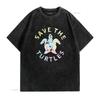 Save The Turtles Tie Dye Unisex s T Shirt Cool Designs vintage Washed Stylish graphic Slightly Soft Top For Everyday Wear