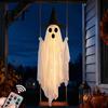 Altalena fantasma luminoso di Halloween con cappello da strega, altezza regolabile, Decorazioni per giardino festività spettrali controllate da telecomando, Luminosità,