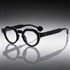 Unisex Retro Color Block Glasses Frame with Anti-Blue Light Lenses