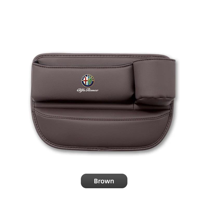 Car Stickers For Alfa Romeo Car Seat Gap Organizer Storage Box Leather Side Storage Pocket Wallet Keys Card Cup Holder For Alfa QI7