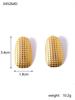 INSSGG European Diamond Quilted Oval Stud Earrings in Titanium Steel