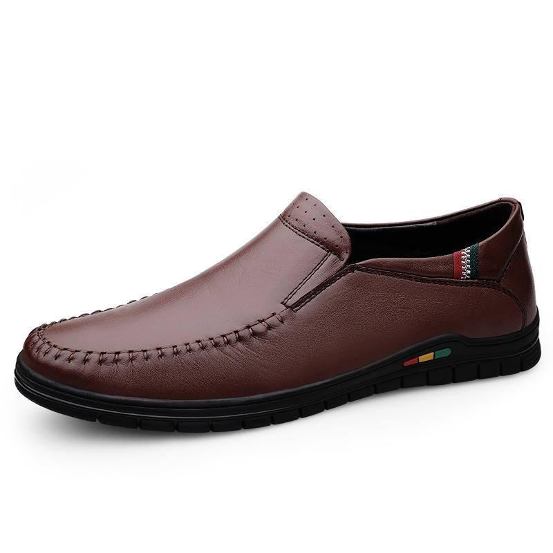 

Мужские туфли для вождения из натуральной кожи, с мягкой подошвой, повседневные деловые туфли, лоферы для платья, формальная обувь для ходьбы, роскошные удобные мокасины 44 темно-коричневого