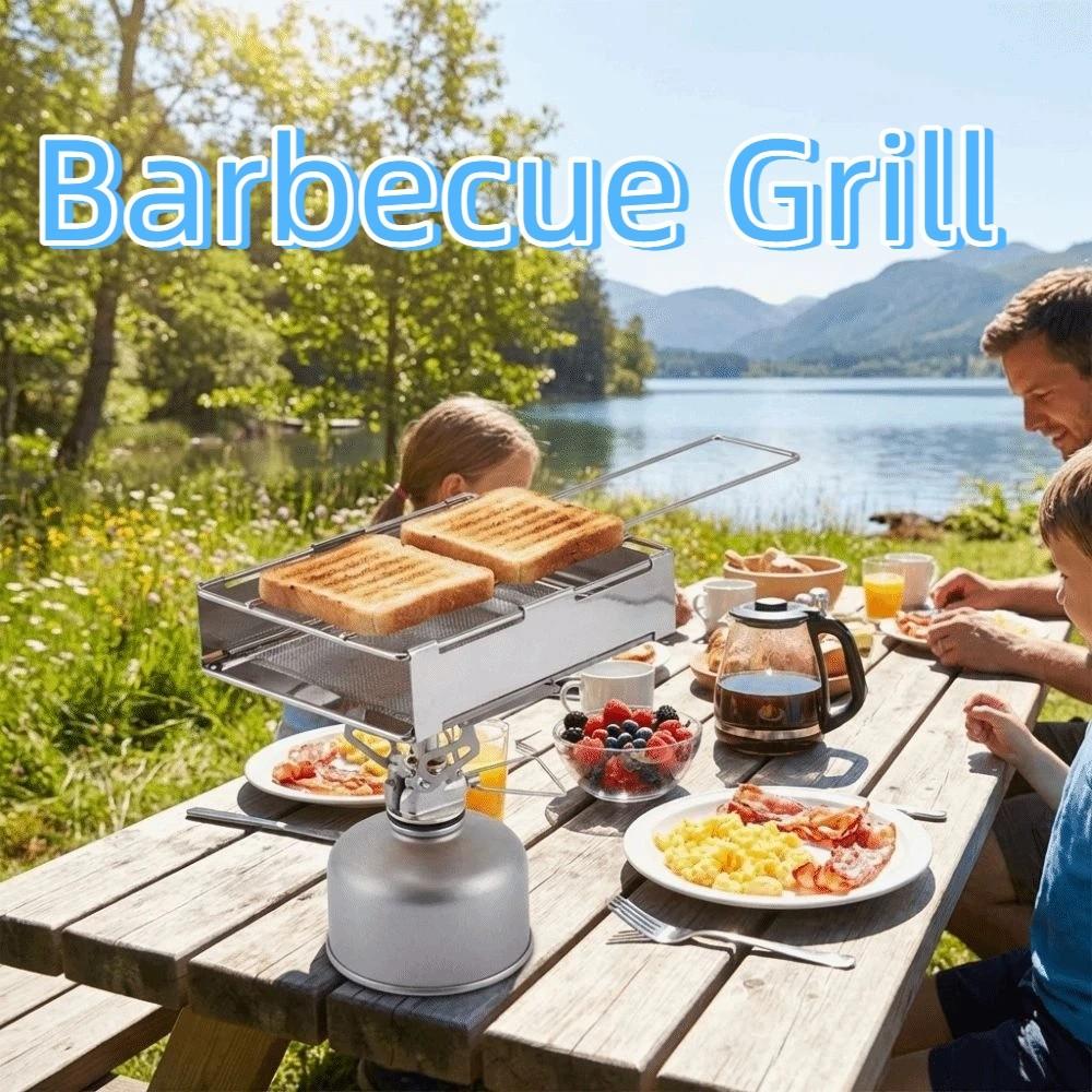 Folding Bread Toaster Bread Tray Mesh Net Grill Safe BBQ Grill  Picnic Activities