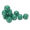 20PCS 6 Sides Number Dice Round Corner Design Plastic Dice Set Board Game Teaching Tools Green