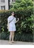 Women's Summer Linen Suit: White Shirt & Shorts Two-Piece Set - Simple, Casual, and Elegant Sun Protection.