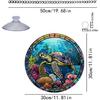 Sea Turtles Stained Window Hanging, 11.81 in Large Acrylic Suncatcher Window Panel Double-Sided Marine Animals Wall Decor for Cafe Home, Gift for