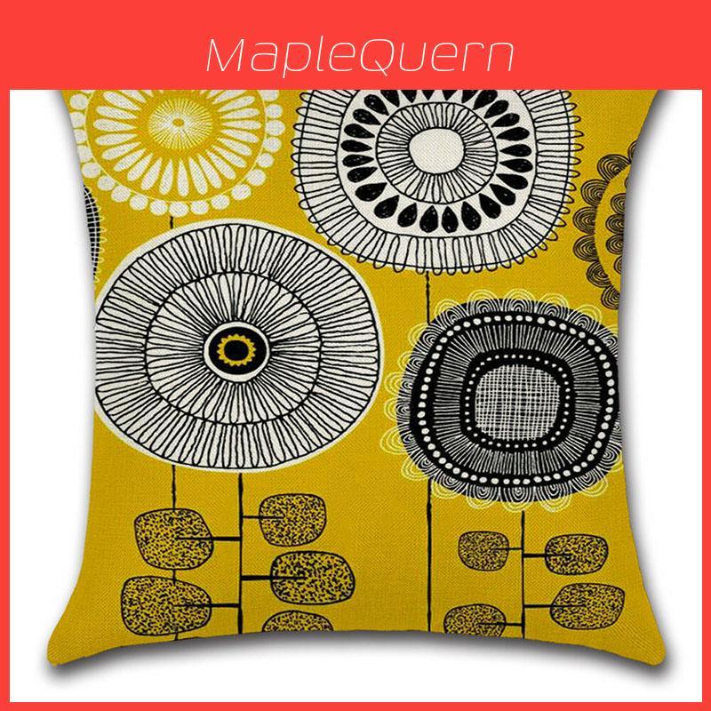 Elegant Fashion Flower Cotton Linen Cushion Cover For Home Bed Sofa Decor 45cm