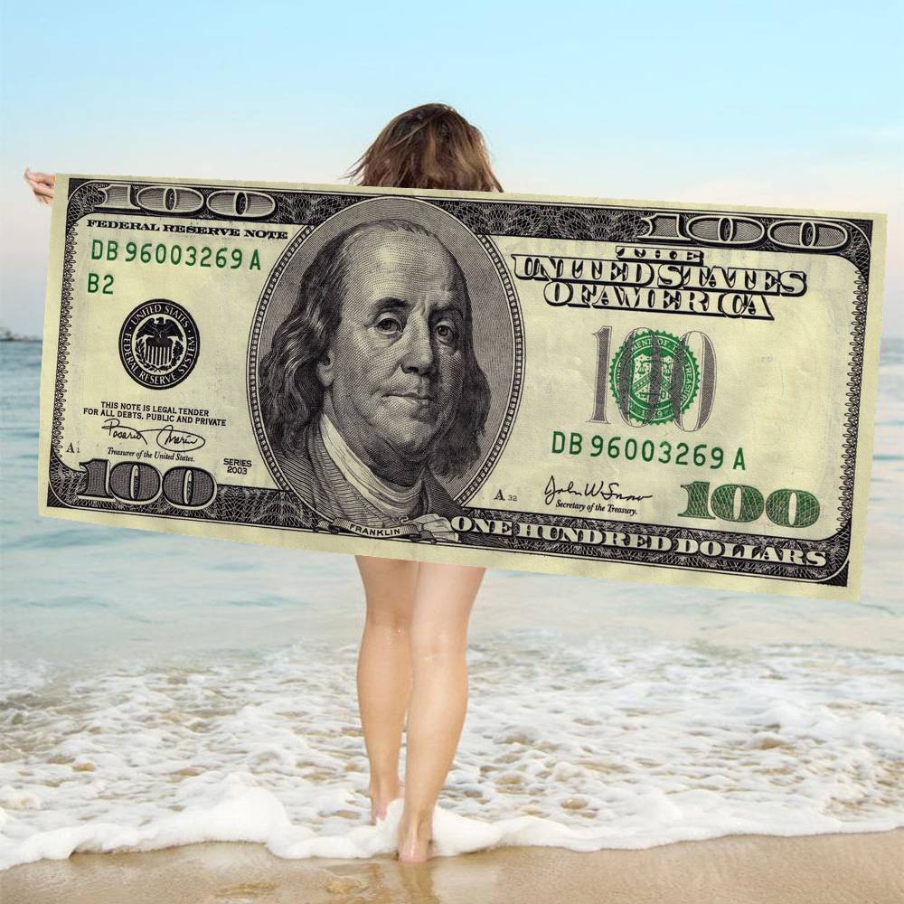 Dollar Luxury Microfiber Printed Beach Towel Mountain Climbing Yoga Beach Swimming Running Absorbent Soft Towel