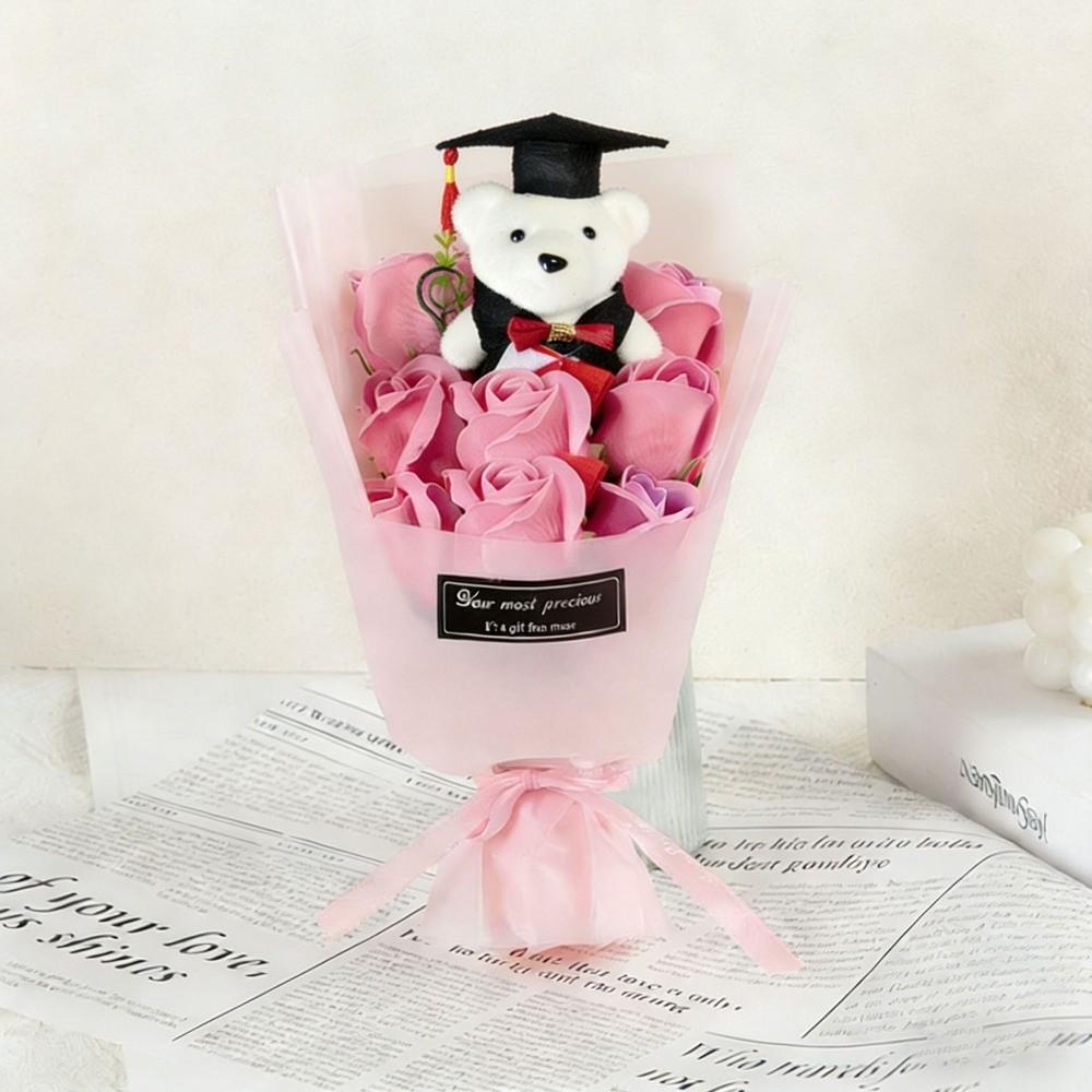 Lieblicher Fliegenträger-Bär Simulations-Blumenstrauß Bär Tier Plüschstrauß Dekoration Muttertag