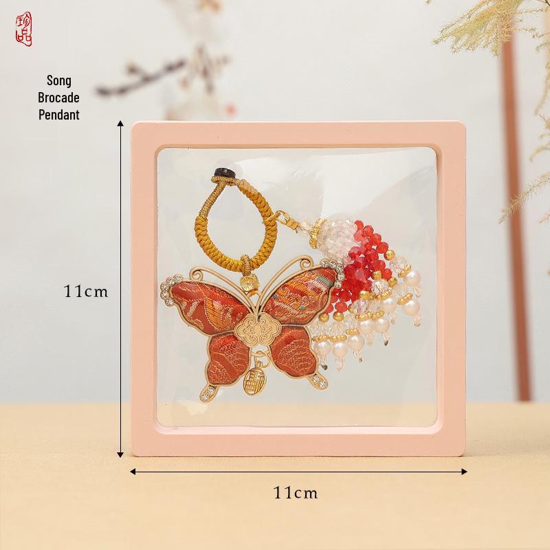 Crystal Tassel Horse Pendant Sachet: Cultural Brocade Keychain Gift